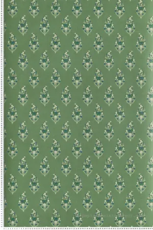 Papier peint Médaillon Floral Paisley vert doré - Rifle Paper Co. 3 de York (Initiales) Réf. INI-RF7471 Nouvel Arrivage