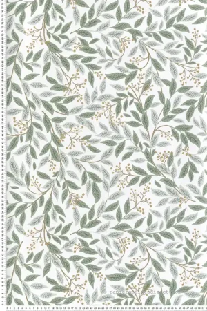 Papier peint Feuillage Scandinave Willowberry sauge doré - Rifle Paper Co. 3 de York (Initiales) Réf. INI-RF7465 Expédition Rapide