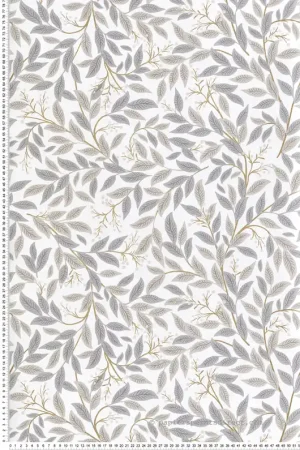 Papier peint Feuillage Scandinave Willowberry gris doré - Rifle Paper Co. 3 de York (Initiales) Réf. INI-RF7463 Prix Choc