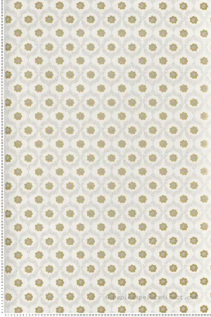 Promotion Papier peint Fleurettes Vintage Emma gris beige doré - Rifle Paper Co. 3 de York (Initiales) Réf. INI-RF7443