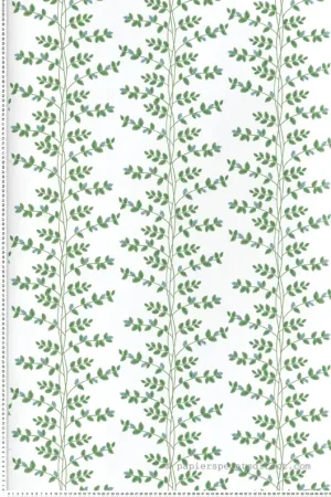 Papier peint Feuillage Climbing Vine bleu blanc - Rifle Paper Co. 3 de York (Initiales) Réf. INI-RF7425 Dernière Chance