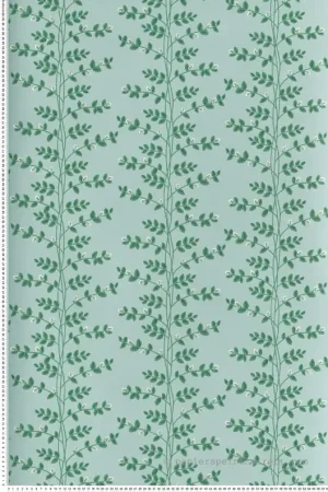 Dernière Chance Papier peint Feuillage Climbing Vine bleu menthe doré - Rifle Paper Co. 3 de York (Initiales) Réf. INI-RF7421