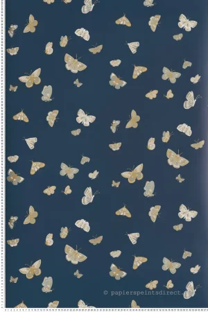 Prix Cassé Papier peint Papillons Poétiques House marine doré - Rifle Paper Co. 3 de York (Initiales) Réf. INI-RF7415