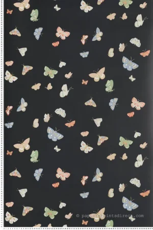 Papier peint Papillons Poétiques House noir doré - Rifle Paper Co. 3 de York (Initiales) Réf. INI-RF7413 Promotion