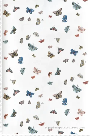 Papier peint Papillons Poétiques House bleu doré - Rifle Paper Co. 3 de York (Initiales) Réf. INI-RF7411 Produit De Marque