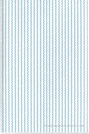 Promotion Saisonnière Papier peint Rayures Ondulées Rickrack blanc bleu azur - Rifle Paper Co. 3 de York (Initiales) Réf. INI-RF7555