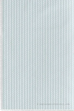 Papier peint Rayures Ondulées Rickrack bleu céleste blanc - Rifle Paper Co. 3 de York (Initiales) Réf. INI-RF7552 Soldes