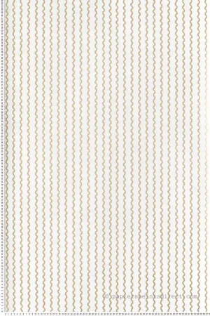 Papier peint Rayures Ondulées Rickrack blanc doré - Rifle Paper Co. 3 de York (Initiales) Réf. INI-RF7551 Nouvelle Collection