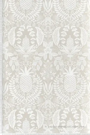 Affaire À Saisir Papier peint Vintage Pineapple Damask lin - Rifle Paper Co. 3 de York (Initiales) Réf. INI-RF7485