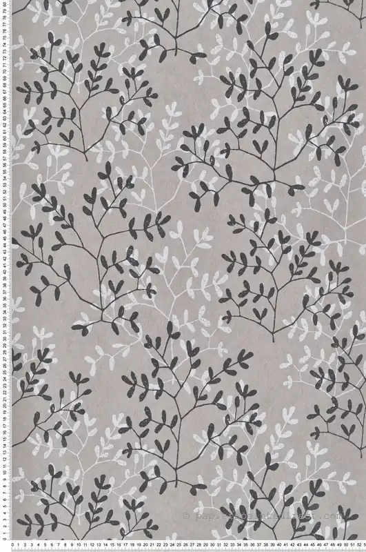 Papier peint Feuillage Délicat grège anthracite - Esterel de Montecolino Réf. MC-AN28252 Nouvel Arrivage