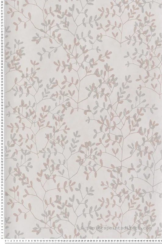 Acheter En Ligne Papier peint Feuillage Délicat beige gris - Esterel de Montecolino Réf. MC-AN28251