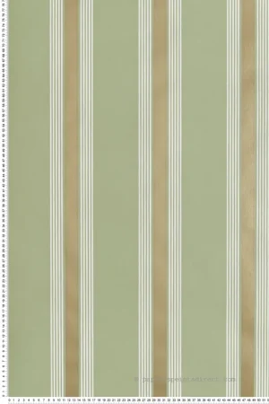Top Vente Papier peint Rayure Rétro Manetti vert doré - Alberti d‘Osborne & Little Réf. OSB-W7983-03