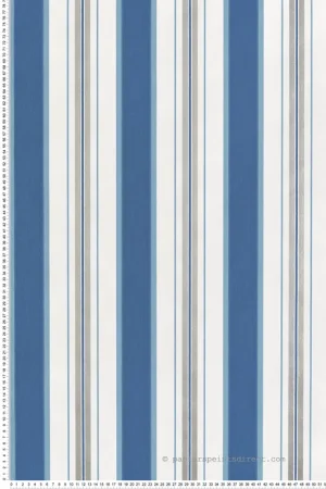 Super Prix Papier peint Rayure Vintage Peruzzi bleu marine argenté - Alberti d‘Osborne & Little Réf. OSB-W7982-06