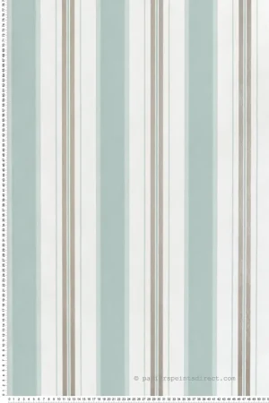 Papier peint Rayure Vintage Peruzzi bleu d‘eau doré - Alberti d‘Osborne & Little Réf. OSB-W7982-05 Super Prix