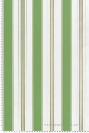 Papier peint Rayure Vintage Peruzzi vert doré - Alberti d‘Osborne & Little Réf. OSB-W7982-04 Réduction