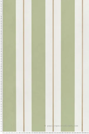 Solde Papier peint Rayure Classique Bramante vert doré - Alberti d‘Osborne & Little Réf. OSB-W7980-11