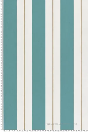 Papier peint Rayure Classique Bramante vert canard doré - Alberti d‘Osborne & Little Réf. OSB-W7980-09 Must-Have