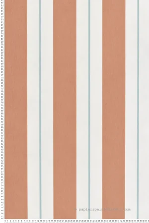 Papier peint Rayure Classique Bramante terracotta bleu - Alberti d‘Osborne & Little Réf. OSB-W7980-02 Super Prix