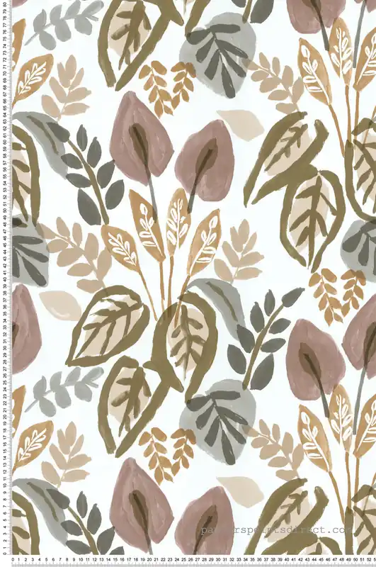 Meilleur Choix Papier peint Feuille Tropicale Arum kaki marron - Aroma de Lutèce Réf. LTC-51251804