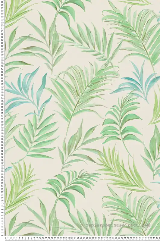 Meilleur Prix Papier peint Palmes Midnight Botanica vert pastel irisé - Cosmoliving d‘A.S. Création Réf. AS-791084