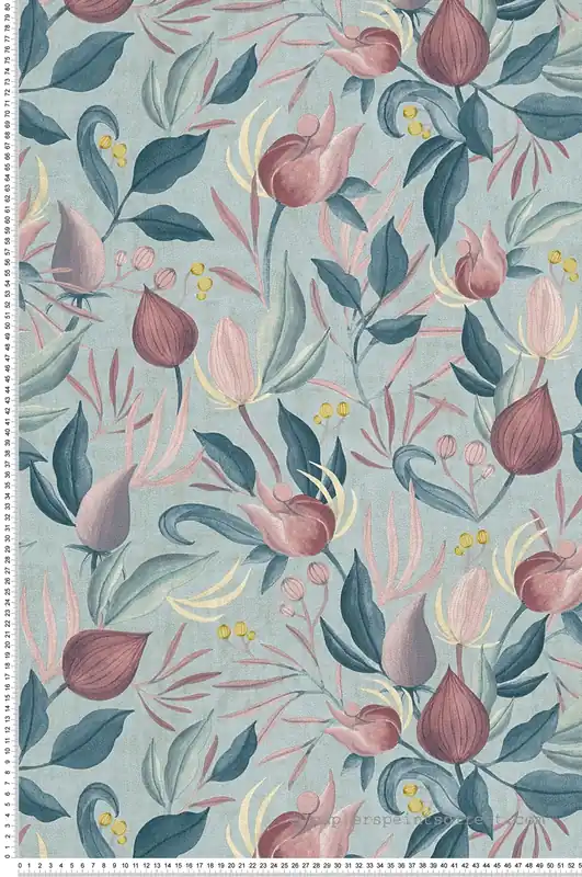 Jusqu'à Épuisement Des Stocks Papier peint Floral Still Bloom bleu ciel - Cosmoliving d‘A.S. Création Réf. AS-790621