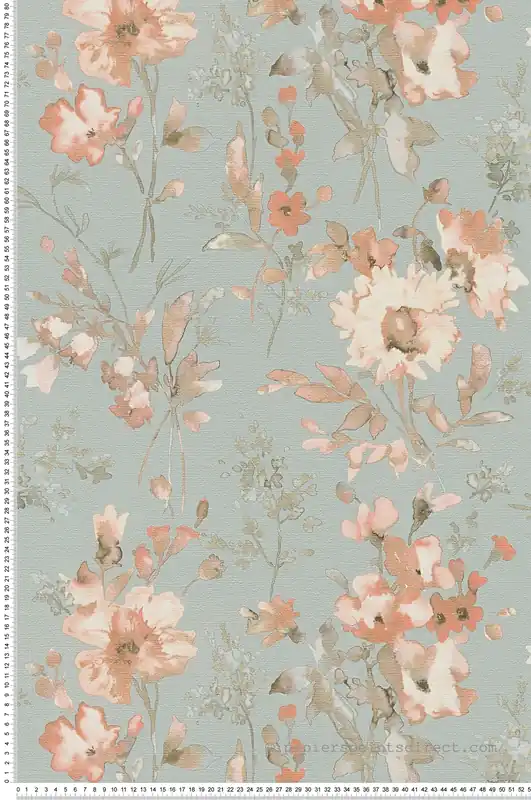 Acheter En Ligne Papier peint Fleur Pétale Poetry bleu céleste - Cosmoliving d‘A.S. Création Réf. AS-790616