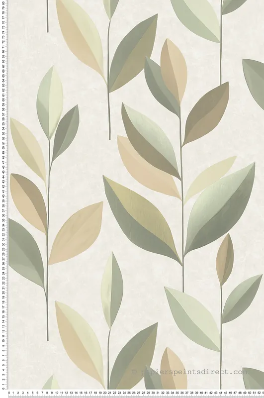 Papier peint Feuille Design vert d‘eau beige - Vancouver de Montecolino Réf. MC-SY27552 Livraison Express