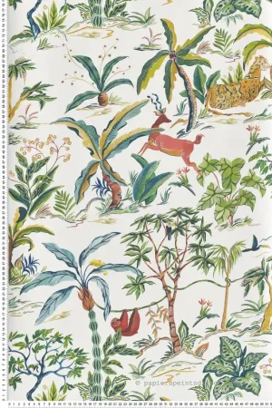 Petit Prix Papier peint Jungle Originale Salento blanc - Ananda d‘Osborne & Little Réf. OSB-W8036-02