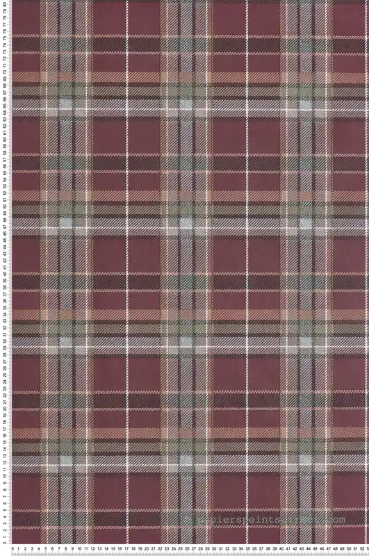Papier peint Tartan Classique prune - Maison Paradis de Lutèce Réf. LTC-MP15578 Must-Have