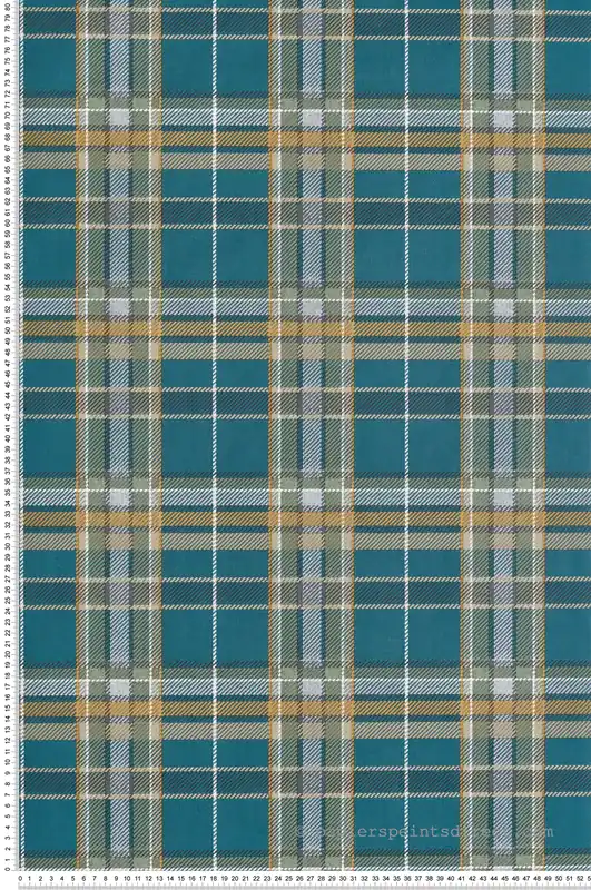 Retour Gratuit Papier peint Tartan Classique bleu paon - Maison Paradis de Lutèce Réf. LTC-MP15576