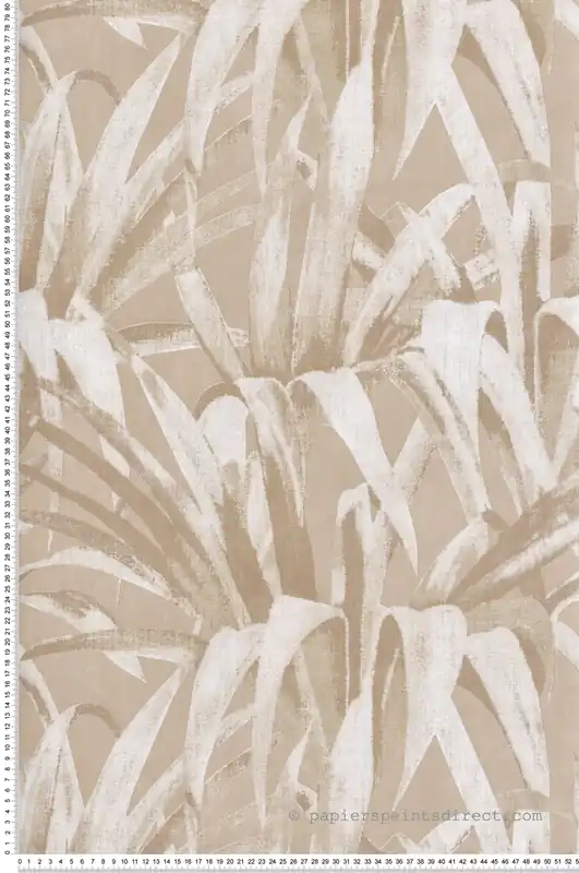 Offre Du Jour Papier peint Feuillage Palme Exotique beige rosé irisé - Maison Paradis de Lutèce Réf. LTC-MP15524