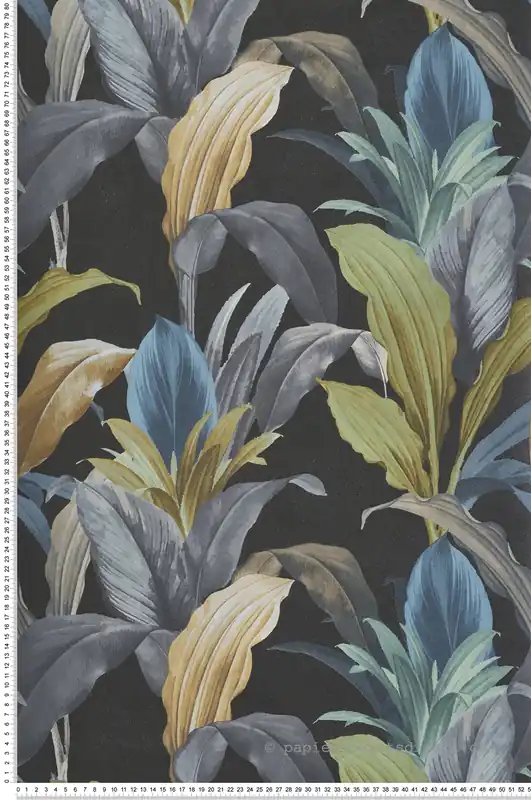 Papier peint Feuillage Ananas gris - Maison Paradis de Lutèce Réf. LTC-MP15519 Populaire