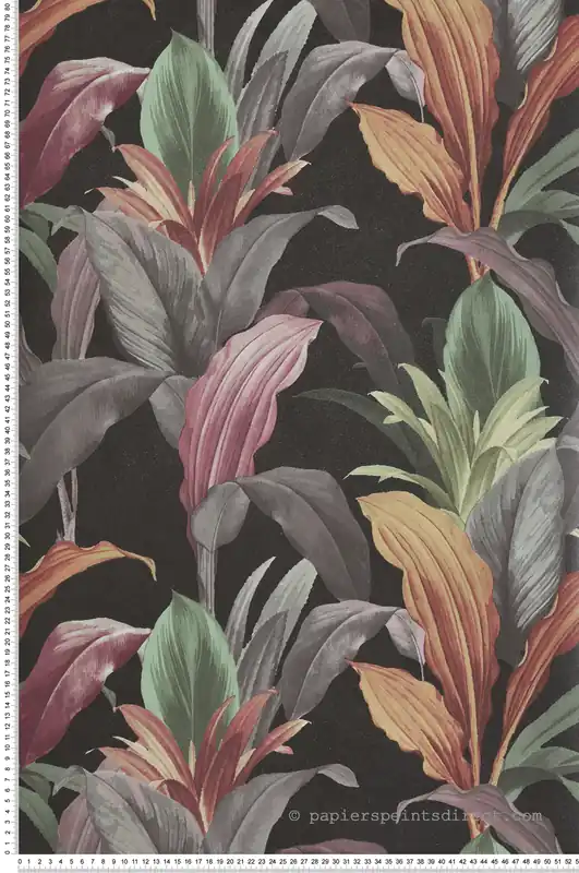 Nouveauté Papier peint Feuillage Ananas noir rose - Maison Paradis de Lutèce Réf. LTC-MP15518