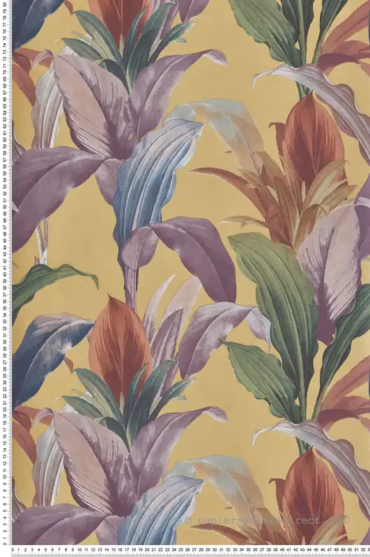 Papier peint Feuillage Ananas moutarde - Maison Paradis de Lutèce Réf. LTC-MP15517 Offre Exclusive