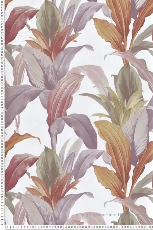 Commande En Gros Papier peint Feuillage Ananas mauve - Maison Paradis de Lutèce Réf. LTC-MP15514