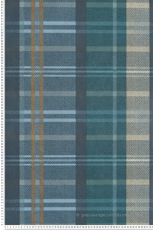 Papier peint Grand Tartan Ecossais bleu irisé - Maison Paradis de Lutèce Réf. LTC-MP15566 Soldes