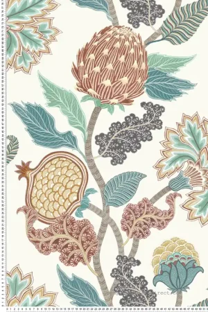Papier peint Grenade Fleuri Cynara bordeaux - Ananda d‘Osborne & Little Réf. OSB-W8034-04 Acheter Direct