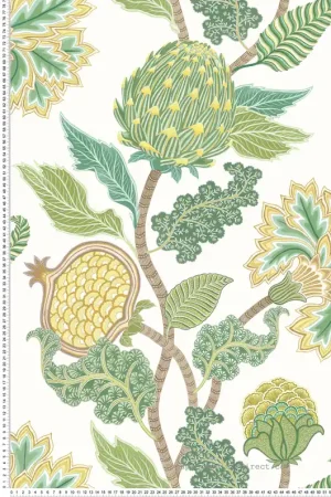 Papier peint Grenade Fleuri Cynara vert - Ananda d‘Osborne & Little Réf. OSB-W8034-03 Super Prix