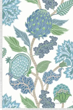 Produit De Marque Papier peint Grenade Fleuri Cynara bleu - Ananda d‘Osborne & Little Réf. OSB-W8034-02