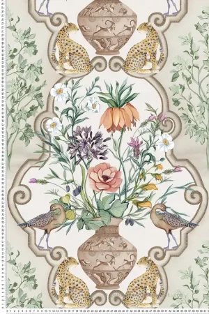 Papier peint Bouquet Vintage Sundara grège - Ananda d‘Osborne & Little Réf. OSB-W8031-02 Prix Bas