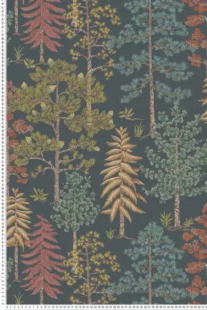 Nouvelle Collection Papier peint Arbre Fruitier Vana anthracite - Ananda d‘Osborne & Little Réf. OSB-W8030-01