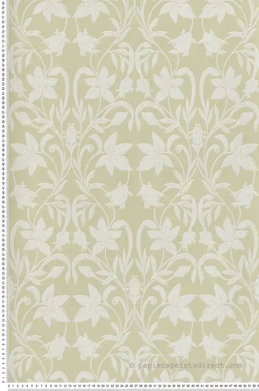 Seulement Aujourd'hui Papier peint Feuille Style Anglais Primrose vert pistache - Heritage de Casadéco Réf. HETA201237245