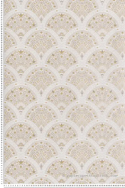 Dernière Chance Papier peint Art Déco Wallace beige crème irisé - Heritage de Casadéco Réf. HETA201191324