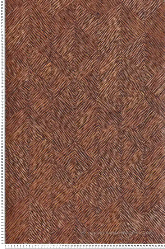 Promotion Saisonnière Papier peint Bois Enitan terre de sienne irisé - The Texture Book de Masureel Réf. MAS-TRI103