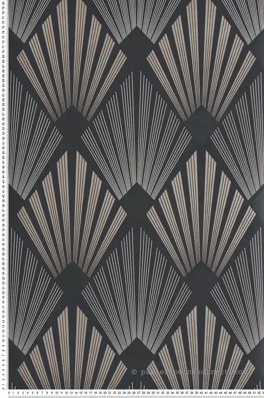 Must-Have Papier peint Art Déco Gatsby noir ficelle irisé - The Texture Book de Masureel Réf. MAS-GAT303