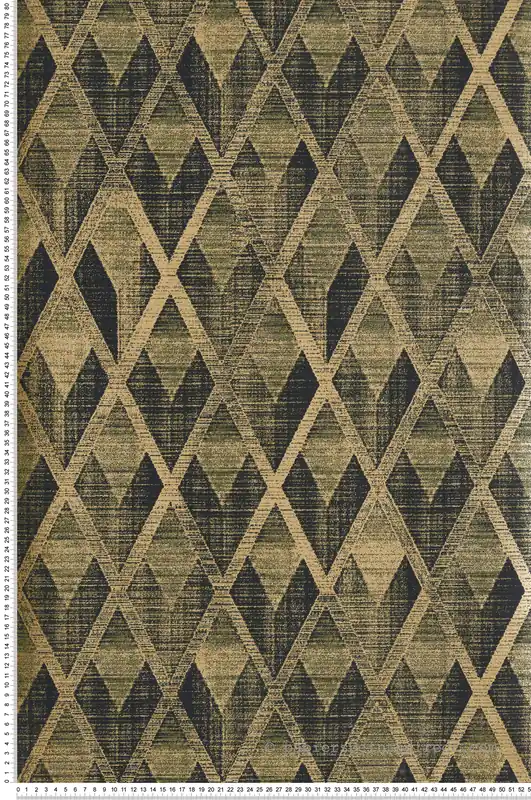 Populaire Papier peint Losange Ethnique Facet kaki doré - The Texture Book de Masureel Réf. MAS-CAB501