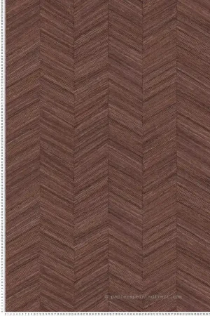 Authentique Papier peint Chevron Bois Ocotea cèdre rouge - Nature sur Mesure de Casamance Réf. CAS-B75372854
