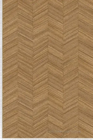 Papier peint Chevron Bois Ocotea ocre - Nature sur Mesure de Casamance Réf. CAS-B75372752 Livraison Express