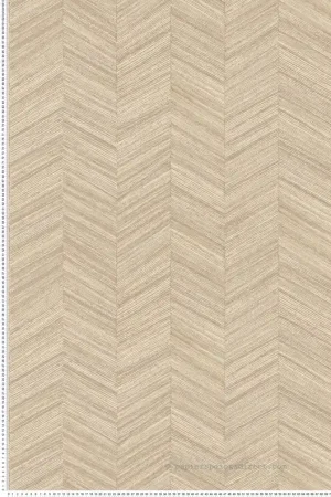 Marque Papier peint Chevron Bois Ocotea beige coquille - Nature sur Mesure de Casamance Réf. CAS-B75372446