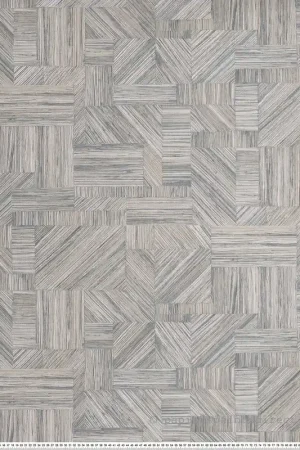 Papier peint Marqueterie Paille Imbrication bleu givré - Nature sur Mesure de Casamance Réf. CAS-76891834 Offre Limitée